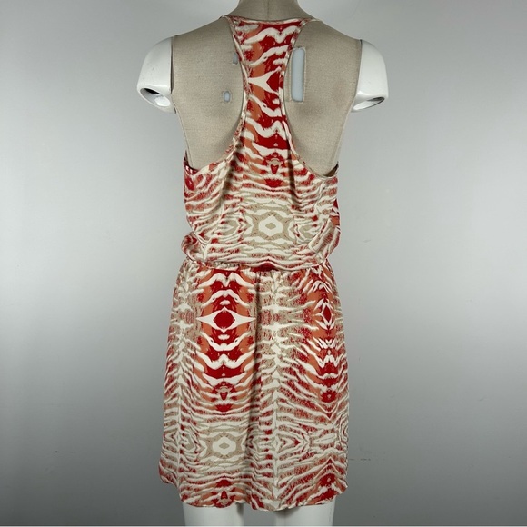 Parker Silk Split Ruffled Waist Marbled Tie Dye Mini Dress - Picture 4 of 10